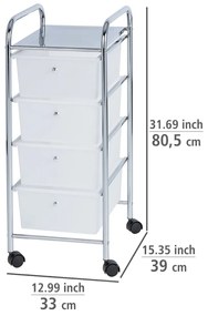 Raft mobil pentru baie, 4 compartimente, Wenko Messina