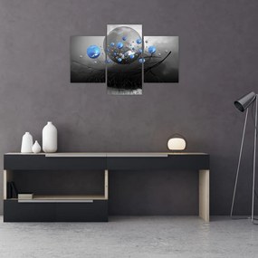 Tabloul cu bile abstracte albastre (90x60 cm)