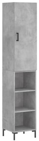 3198981 vidaXL Dulap înalt, gri beton, 34,5x34x180 cm, lemn prelucrat
