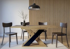 Masă de sufragerie Xalin (artisan + Negru) (pentru 4 până la 6 persoane). 1055280