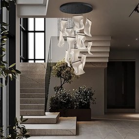 Lustra casa scarii XL cu 13 pendule LED si telecomanda Velos negru