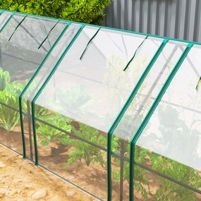 Outsunny Mini Seră Portabilă Tunel pentru Plante și Flori cu Uși Rulabile cu Fermoar, Transparentă | Aosom Romania