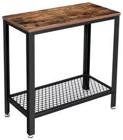 Masă laterală ELDUR, maro/negru