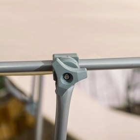 Outsunny Sezlong pentru Gradina cu Baldachin Reglabil, Sezlong pentru Plaja Pliabil Rabatabil pe 4 Niveluri, Bej | Aosom Romania