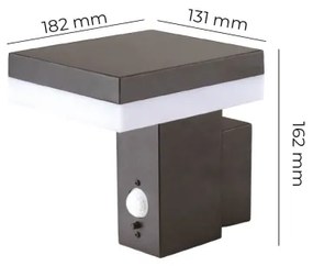 Aplică LED solară cu senzor SOLARIS2 LED/5,5W/3,7V 4000K IP44