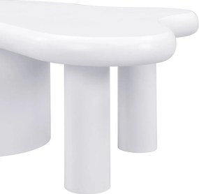 Măsuță de cafea cu formă neregulată, 2 sertare, 97x64x42 cm, Alb