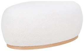 Taburet alb cu tapițerie din țesătură bouclé Manhattan – House Nordic