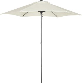 Outsunny Umbrelă Pătrată 2x2m pentru Grădină, Stâlp Central din Aluminiu, Rezistentă la Intemperii, Bej | Aosom Romania