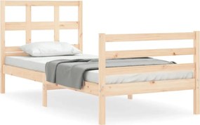 vidaXL Cadru de pat cu tăblie, 90x200 cm, lemn masiv