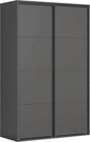 Dulap FLEX, gri grafit, PAL, cu 2 usi, 150x66x240 cm