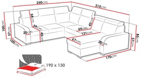 Colțar în formă de U Lyseri 2rR2pLC (Maro gri) (cu sp. depozitare). 1104922