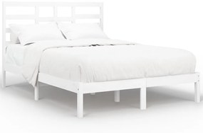 3105806 vidaXL Cadru de pat, alb, 160x200 cm, lemn masiv