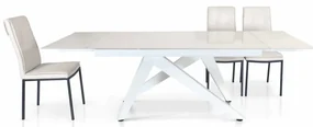MASA SASSO - STICLA CERAMICA CU PICIOR METALIC - ALB
