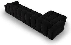 Colțar negru cu tapițerie din catifea (pe partea stângă) Kendal – Micadoni Home