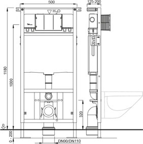 Set rezervor incastrat cu clapeta de actionare alba, Schwab