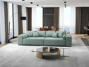 Canapea extensibilă dumonde cu ladă de depozitare si sezut confortabil din spuma high-density, Marbela Enjoy Mint XXL 295x100 cm