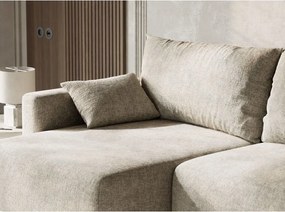 Colțar bej extensibil/cu spațiu de depozitare cu tapițerie din chenille (cu colț pe partea stângă/cu șezlong) Leon – Maison de Rêve