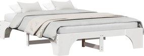 vidaXL Cadru de pat Alb 160 x 200 cm Lemn de pin masiv