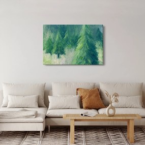 Tablou - Conifere pictate (90x60 cm)