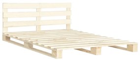 Cadru de pat din paleti, 140 x 200 cm, lemn masiv de pin culoarea lemnului, 140 x 200 cm
