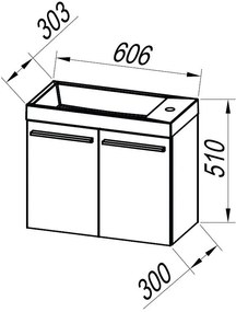 Set mobilier baie (masca si lavoar) Kolpa San Kiki 61x30xH51 cm, bej (craftwood)
