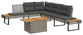 vidaXL Set canapea de grădină cu perne, 2 piese, poliratan/lemn acacia