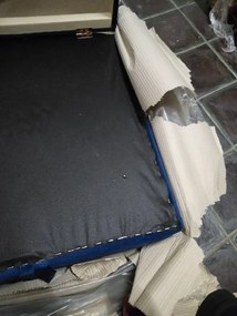 OFERTA Taburet albastru inchis ZENOVA cu spatiu de depozitare 65x65 cm Calitatea II