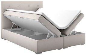 Pat matrimonial Boxspring 140 cm Rinoletto (bej) (cu sp. depozitare). 1044313