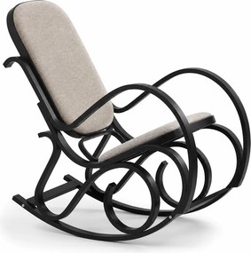 Scaun balansoar rustic MAX BIS PLUS, maro/wenge, stofa/lemn indoit, 52