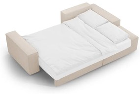 Colțar bej extensibil cu tapițerie din țesătură bouclé (cu colț pe partea dreaptă) Jodie – Micadoni Home