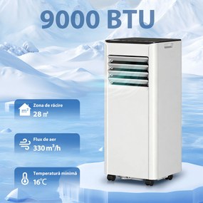 HOMCOM Climatizator Portabil Aparat de Aer Condiționat 9000 BTU Mobil | Aosom Romania