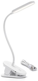 Lampă LED reîncărcabilă dimabilă de masă cu clemă Aigostar LED/2,5W/5V 1200mAh alb