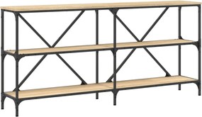 vidaXL Masă consolă stejar sonoma 160x30x75 cm lemn prelucrat și fier