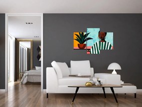 Tablou - Femeie cu floare (90x60 cm)