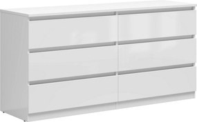 Comoda TETRIX, alb lucios, PAL, 150x45x76 cm
