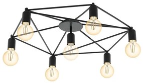 Eglo 97904 - Lustră aplicată STAITI 7xE27/60W/230V negru