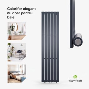 Blumfeldt Ontario, radiator, 180 x 45, racord lateral de 1/2", montare pe perete, 485 W