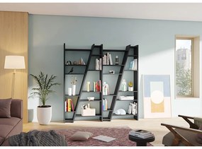 Bibliotecă TemaHome Delta, negru mat