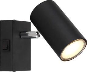 Aplica cu spot directionabil design modern ROBBY negru mat