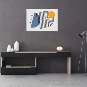 Tablou pe sticlă - Abstracție minimalistă N⁰2 (70x50 cm)
