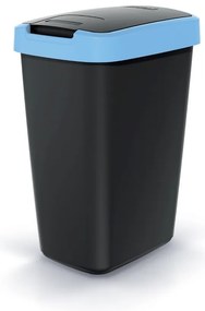 Coș de gunoi cu capac colorat, 12 l, albastru/negru