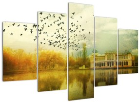 Tablou peisajului pictat cu sediul (150x105 cm)