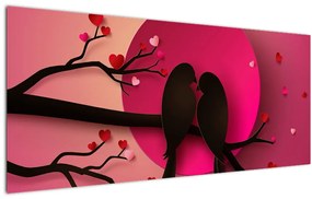 Tablou - Păsări îndrăgostite (120x50 cm)