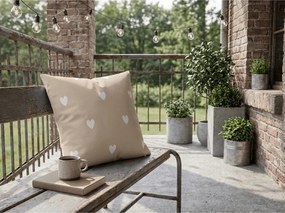 Fata de perna din bumbac amestec HEARTILO POLY 45x45 cm, bej