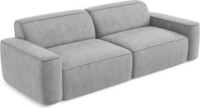 Canapea gri deschis cu tapițerie din chenille 244 cm Omao – Makamii