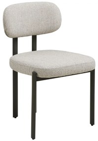 Scaun de dining Royan, gri deschis, picioare gri