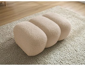 Taburet bej cu tapițerie din țesătură bouclé Hippolyte – Bobochic Paris