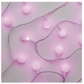 Instalație LED de Crăciun de exterior 40xLED/9m IP44 roz