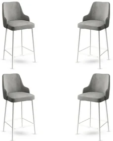 Set de scaune de bar Enox Grey and White, 4 buc.