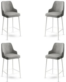 Set de scaune de bar Enox Grey and White, 4 buc.